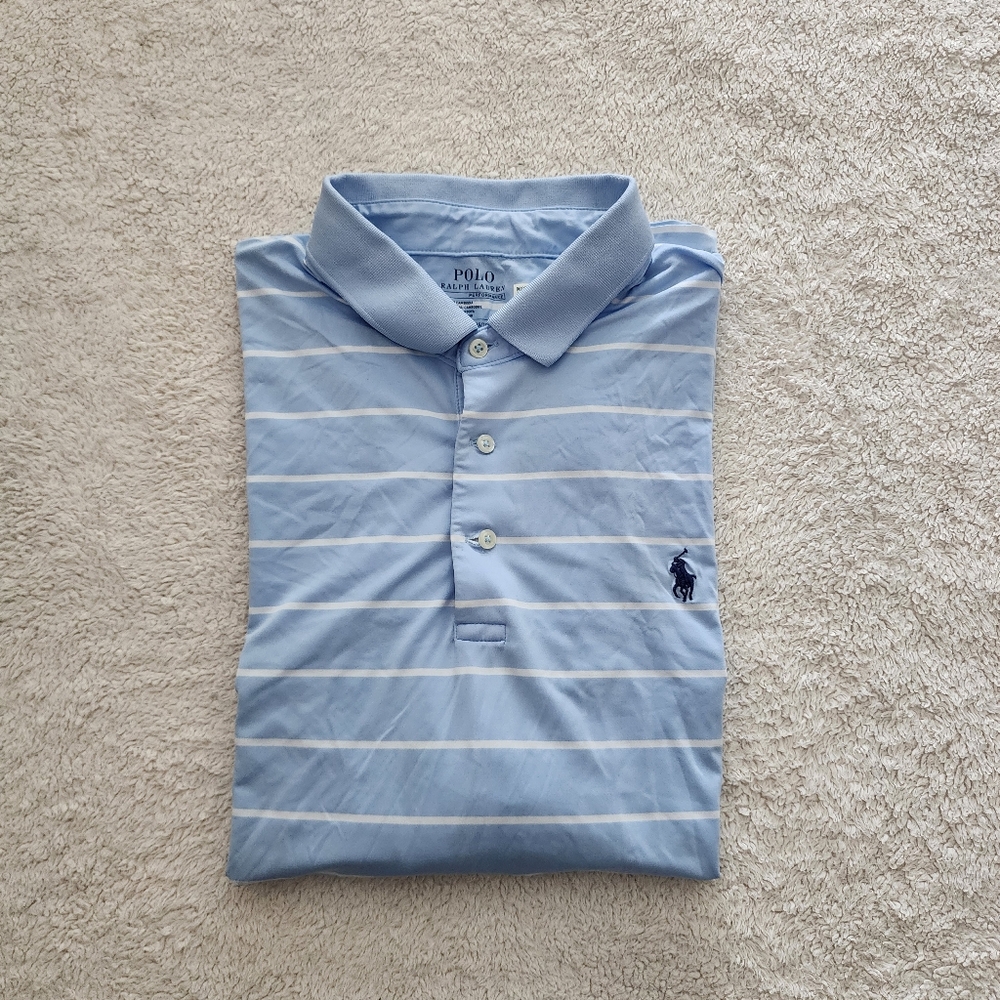 Polo Classic Fit Performance Polo Shirt, Men's XL - Office Blue/Ceramic White - Picture 8 of 8